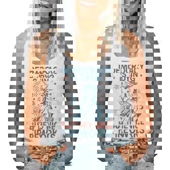 Democracy Is Dying But Hey Nice Fireworks Women Women Tank Top - Monsterry