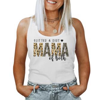 Glitter & Dirt Mama Of Both Leopard Mama Mother's Day Women Tank Top - Thegiftio UK