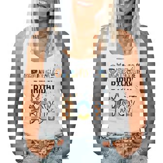 Grandma Of The Birthday Boy Party Blue Dog Lover Matching Women Tank Top - Thegiftio