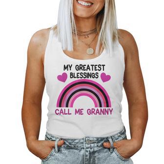 My Greatest Blessings Call Me Granny Rainbow Women Tank Top - Thegiftio UK