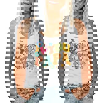 Groovy 父の日 I Love You Papa フラワー ヒッピー レディースタンクトップ - Kawaiitshirt