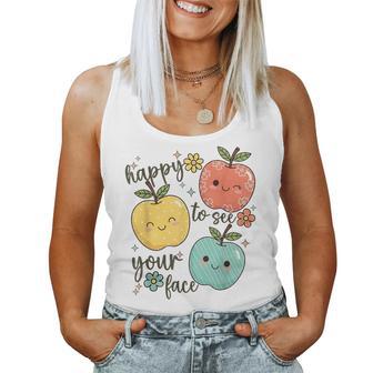 Happy To See Your Face Teacher Apple Women Tank Top - Thegiftio UK