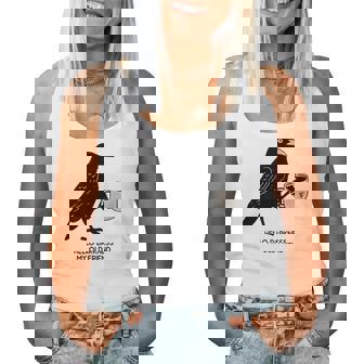 Hello Darkness My Old Friend Crow Coffee Spooky Halloween Women Tank Top - Monsterry