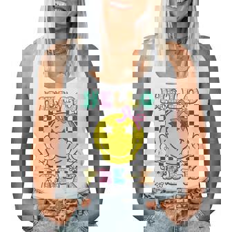 Hello Pre-K Coquette Bow Back To School Preschool Girl Women Tank Top | Mazezy