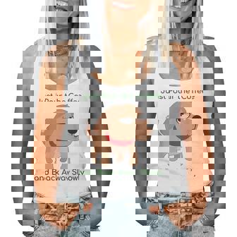 Just Pour The Coffee And Back Awaylowly ドッグプリント レディースタンクトップ - Kawaiitshirt