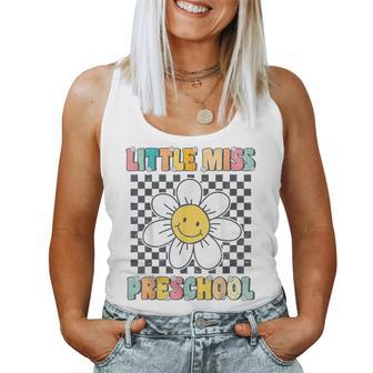 Little Miss Preschool Retro Cute Groovy First Day Of Pre-K Women Tank Top - Thegiftio UK