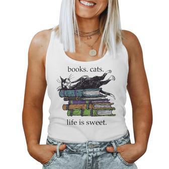 Livres Cats Life Isweet Cats Books Lover Women Débardeur pour femme - Cadeauxyz