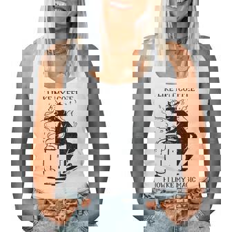 Magic Coffee Cat 面白い猫 レディースタンクトップ - Kawaiitshirt