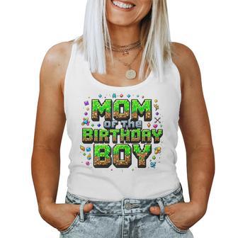 Mom Of The Birthday Boy Game Pixel Number Birthday Party Women Tank Top - Thegiftio UK