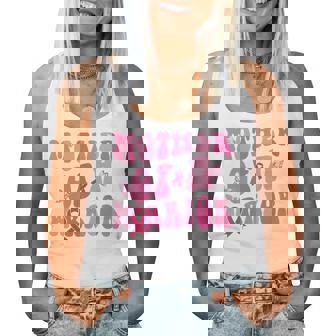 Mother Of A Warrior 乳がん啓発 ピンクリボン 長袖tシャツ レディースタンクトップ - Kawaiitshirt