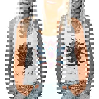 Namaste Lotus Flower Zen Buddhism Yogi Buddhist Buddha Yoga Gray Tank Top Frauen - Seseable