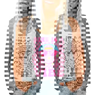 Nine Is A Vibe Birthday Groovy 9 Year Old Girls 9Th Birthday Women Tank Top - Thegiftio