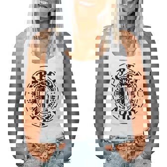 No Beer No Life ヴィンテージ飲酒 ビール愛好家向け 左胸 レディースタンクトップ - Kawaiitshirt