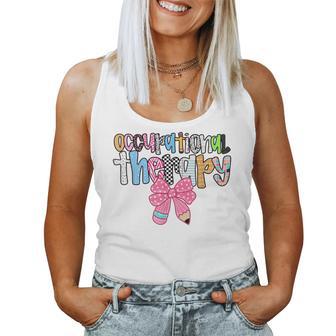 Occupational Therapy Ot Pencil Bow Back To School Cota Women Tank Top - Thegiftio UK