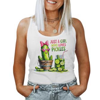 Pickle Just A Girl Who Loves Pickles Food Lover Women Tank Top - Thegiftio UK