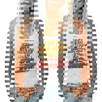 Pig Dad Mom Talkuperpower Kune Kune レディースタンクトップ - Kawaiitshirt