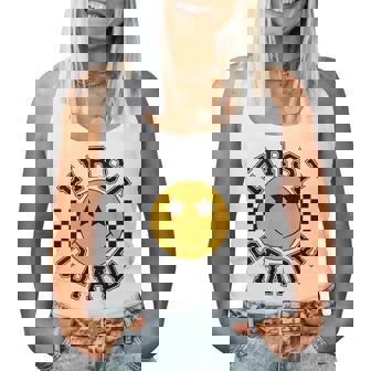 Retro First Grade Smile Face Back To School Teacher Student Women Tank Top - Thegiftio