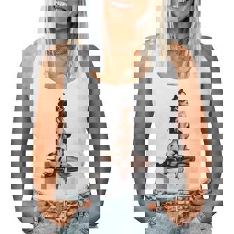 Sexy Girl グラフィックtシャツ セクシー「バッドキティ」ピンナップガール カットアウト。 レディースタンクトップ - Kawaiitshirt