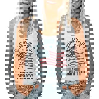 She Loves Jesus And America Too American Usa Flag Women Women Tank Top - Thegiftio