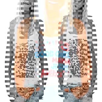 She's A Good Girl Loves Her Mama Jesus America Too Patriotic Women Tank Top - Thegiftio