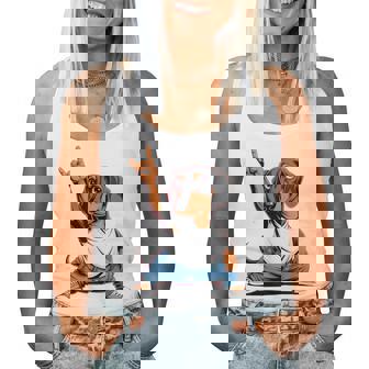 Teckel ロックミュージック 男性 子供 女性 ソーセージ 犬 ダックスフンド レディースタンクトップ - Kawaiitshirt