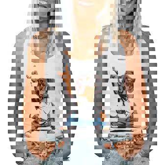 Teckel ロックミュージック 男性 子供 女性 ソーセージ 犬 ダックスフンド 長袖tシャツ レディースタンクトップ - Kawaiitshirt