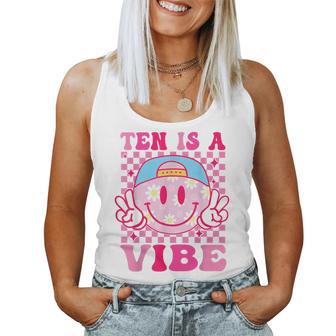 Ten Is A Vibe Birthday 10 Year Old Girls 10Th Birthday Women Tank Top - Thegiftio UK