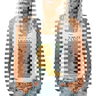 Van Gogh Cat Withunflowers Cat Gray Tank Top Frauen - Seseable