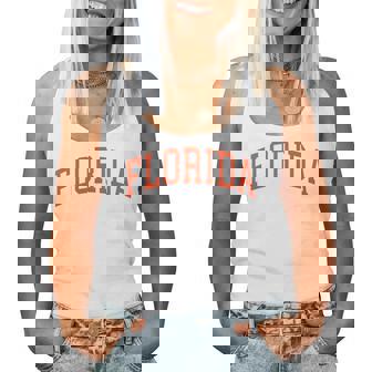 Vintage Florida Florida Retro Blue Orange Fl Women Tank Top - Thegiftio
