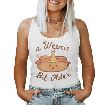 A Weenie Bit Older Cute Hot Dog Birthday Party Women Women Tank Top - Thegiftio UK