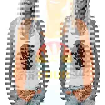 キッズ 4 歳の誕生日 4 つの指 私は 4 4 歳の男の子、女の子 レディースタンクトップ - Kawaiitshirt