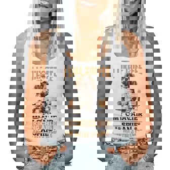 キャバリア・キング・チャールズ・スパニエル犬種 I Like Coffee My レディースタンクトップ - Kawaiitshirt