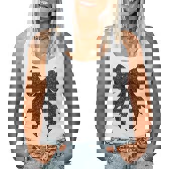 コケット リボン ブラック グレー チーター ヒョウ柄 女の子 ママ レディースタンクトップ - Kawaiitshirt