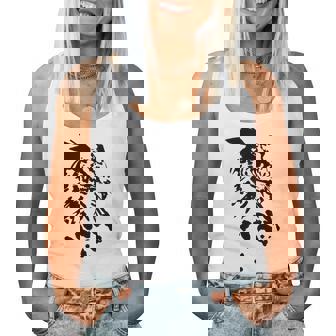 フクロウ -ブラックホワイト-クールな女性男性子供動物 Owl レディースタンクトップ - Kawaiitshirt