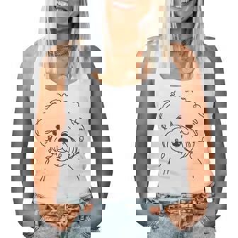 ラインアート Dad Mom Dog ビションフリーゼ レディースタンクトップ - Kawaiitshirt