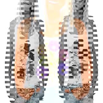 ヴィンテージ パンジー 花 ガーデニング パンジー 恋人 レディースタンクトップ - Kawaiitshirt