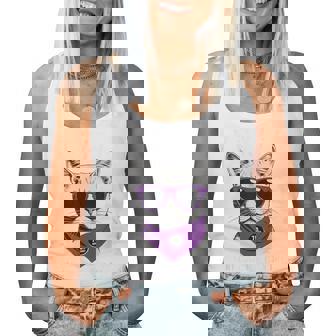 古希祝い ねこ サングラス 父 男性 女性 母 猫好き 古希 お祝い 70歳 おもしろ おもろい かっこいい レディースタンクトップ - Kawaiitshirt