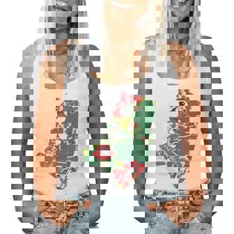 台湾花布柄 くまちゃん 熊 緑 みどり グリーン 客家花布 台湾花布 台湾雑貨 台湾 台湾風 かわいい お洒落 レディースタンクトップ - Kawaiitshirt