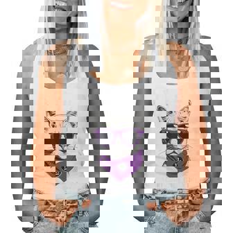 喜寿祝い ねこ サングラス 父 男性 女性 母 猫好き 喜寿 お祝い 77歳 おもしろ おもろい かっこいい レディースタンクトップ - Kawaiitshirt