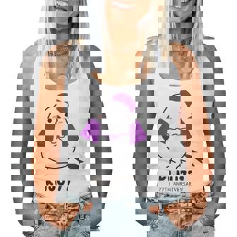 喜寿祝い シマエナガ 鳥 北海道 男性 父 女性 母 ちゃんちゃんこ 喜寿お祝い 77歳 かわいい レディースタンクトップ - Kawaiitshirt