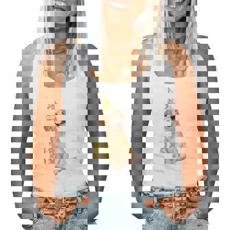 喜寿祝い 犬好き 男性 女性 父 母 喜寿 お祝い 77歳 かわいい 犬 ゴールデンレトリバー おもしろ レディースタンクトップ - Kawaiitshirt