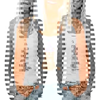 喜寿祝い 猫好き 男性 女性 喜寿 お祝い 77歳 かわいい ねこ おしゃれ 猫 紫色 レディースタンクトップ - Kawaiitshirt