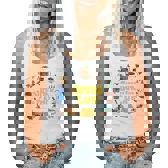 夏のキャンプ旅行 キャンパー キッズ 女の子 男の子 お揃い 長袖tシャツ レディースタンクトップ - Kawaiitshirt