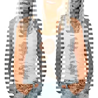 抽象的でミニマリストなラインアート、花柄。 レディースタンクトップ - Kawaiitshirt