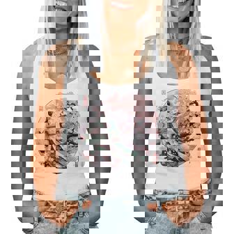 日本 浮世絵 京都 祇園甲部 五花街 桜 舞妓 着物 バックプリント レディースタンクトップ - Kawaiitshirt