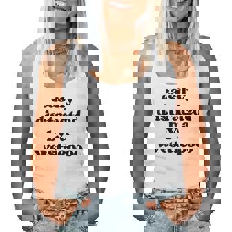 犬に気を取られる-犬のお父さんお母さんウェスティ・プードル・ウェスティプー レディースタンクトップ - Kawaiitshirt