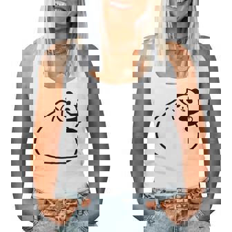 肉まんに抱きつくパンダ かわいい チャイナ 白黒 Panda Meat Bun レディースタンクトップ - Kawaiitshirt