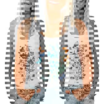 花 蝶々 かわいい フラワー 蝶 アート メンズ レディース 服 母 女性用 おしゃれ レディースタンクトップ - Kawaiitshirt