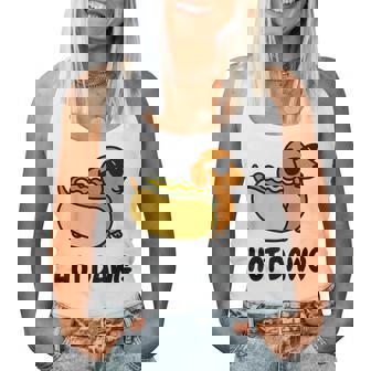 面白い犬 ホットドッグ 食通 駄洒落ギフト 男性 女性 キッズ 男の子 女の子 レディースタンクトップ - Kawaiitshirt