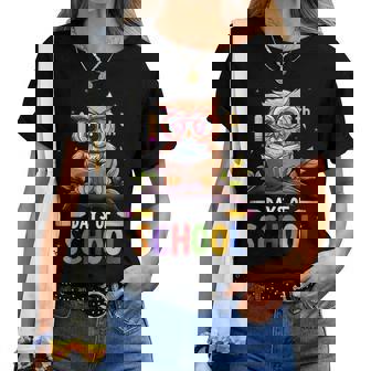 100Th Days Ofchool Owls 鳥 学生 100日間の学校 レディースTシャツ - Kawaiitshirt